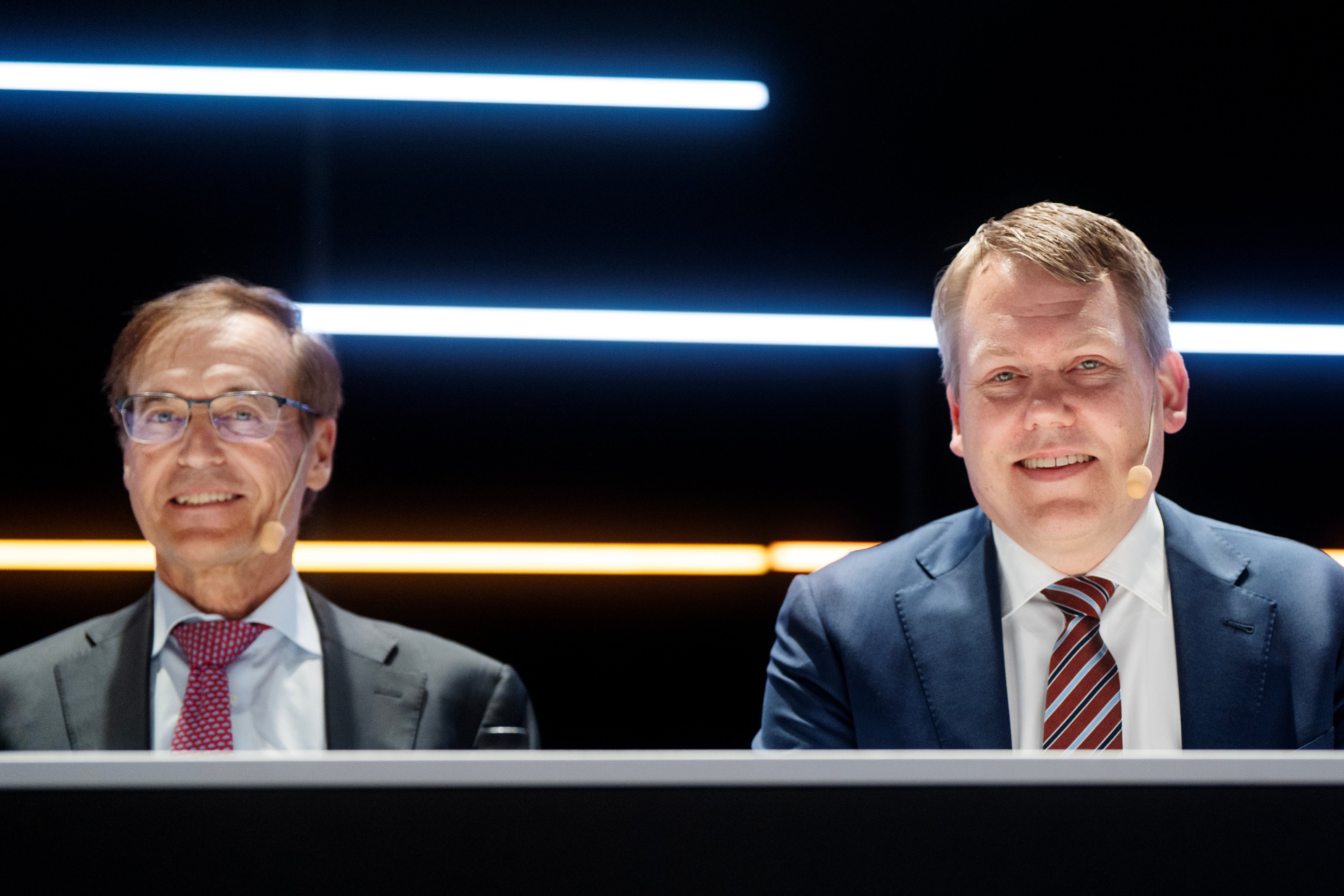 Sandviks ordförande Johan Molin och vd Stefan Widing.