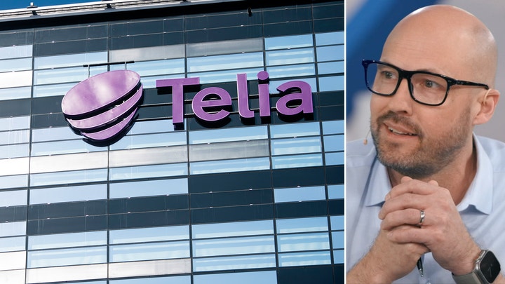 Bild på Telia-kontor till vänster och EFN:s Martin Blomgren till höger.