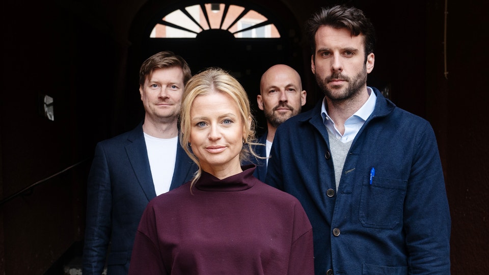 EFN:s analytiker Peter Hedlund, Ellinor Beckett, Martin Blomgren och Daniel McPhee.