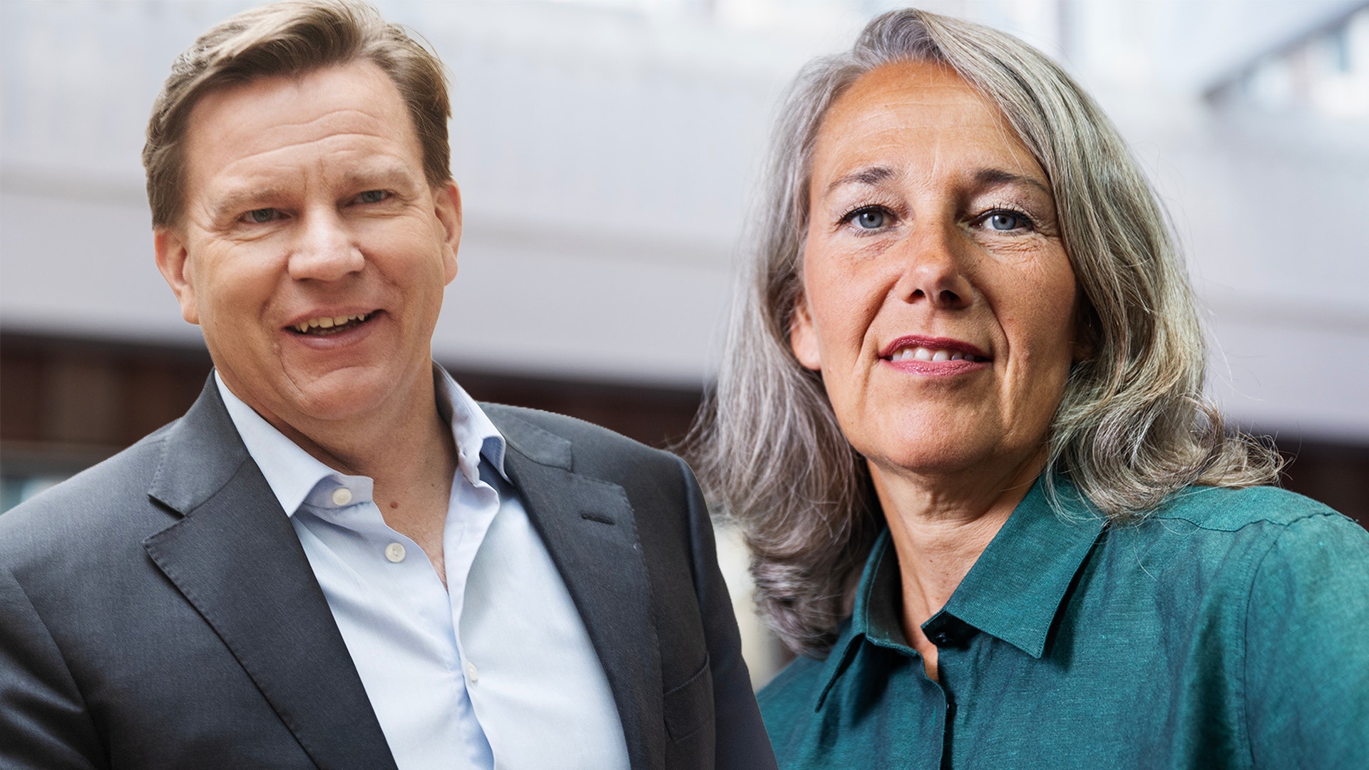 Två porträttfoton av en äldre kvinna och en man sida vid sida.