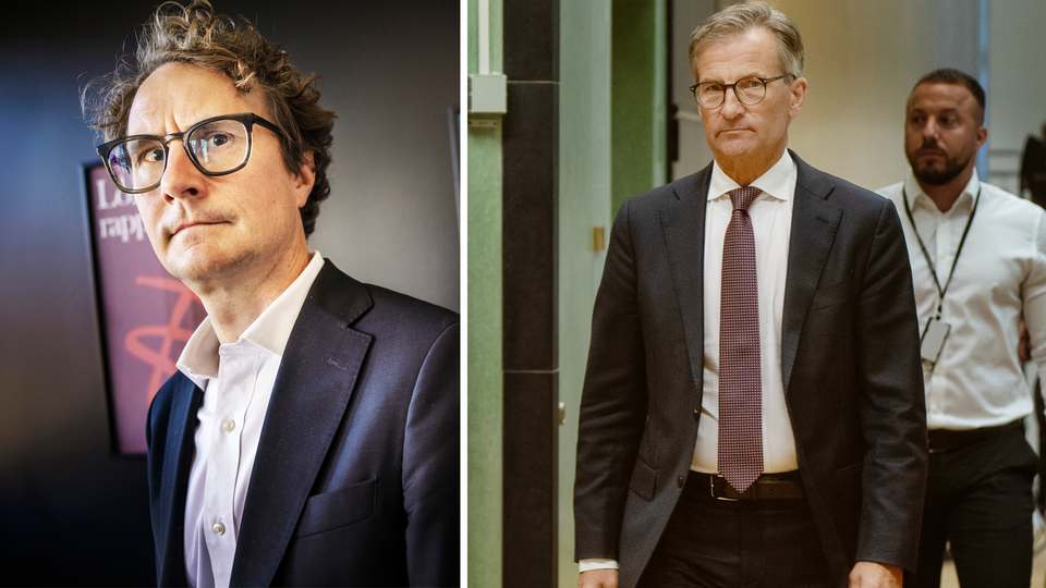 Till vänster: Albin Kainelainen, generaldirektör för Konjunkturinstitutet. Till höger: Riksbankschef Erik Thedéen.