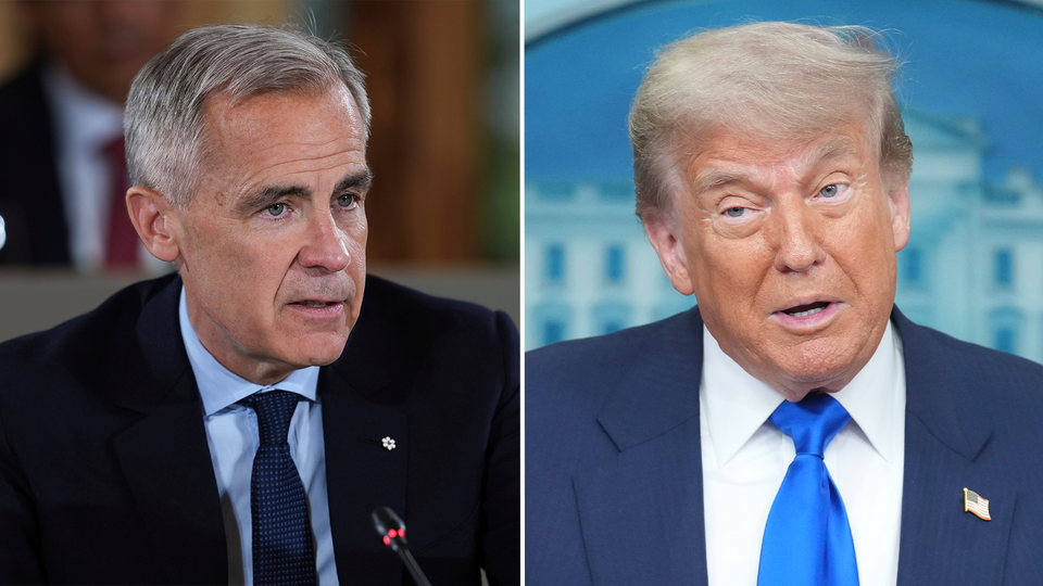 Kanadas president Mark Carney och USA:s president Donald Trump.