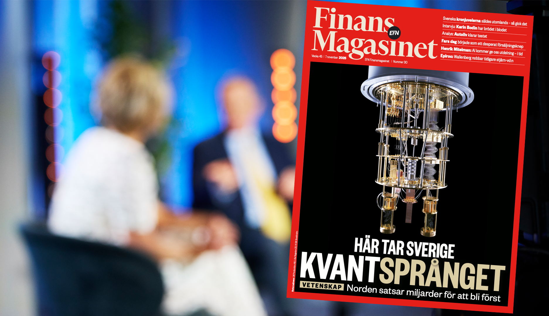 Omslag av FinansMagasinet med rubrik om Sveriges kvantsprång.