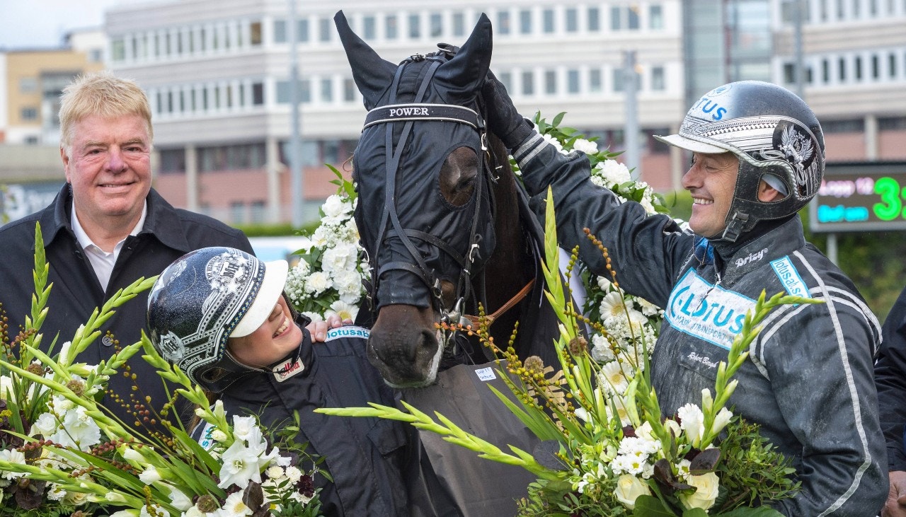 Power efter segern i Kriteriet. På söndag är han ensam svensk i Prix d'Amérique. Foto: Tommy Andersson, ALN