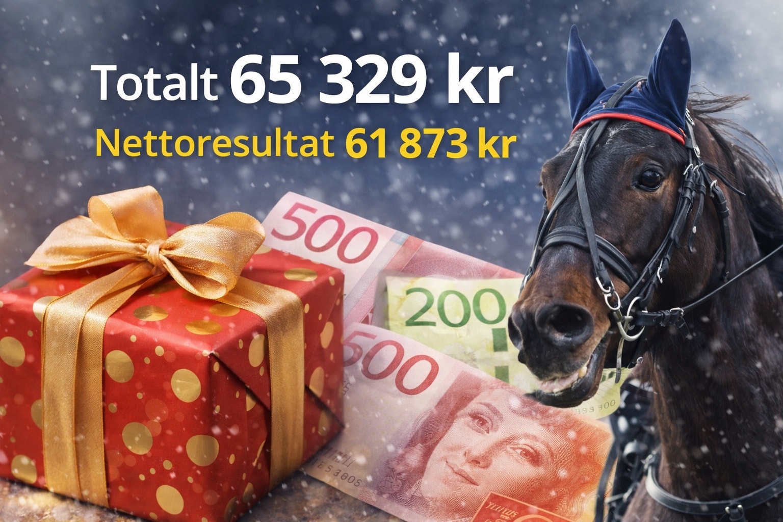 Travnet+ levererade julklapp: 61 873 kr netto 