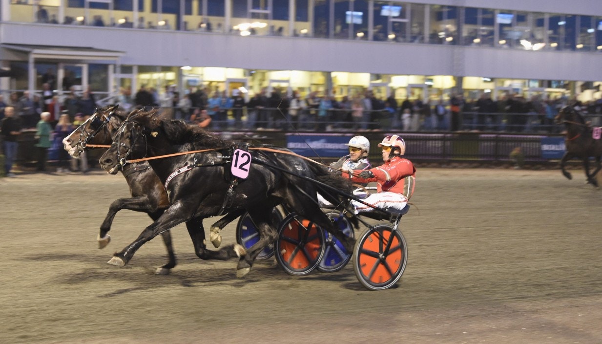 Odd Herakles vägrar släppa förbi sig Roli Eld i slutstriden. Foto: Christer Norin, ALN
