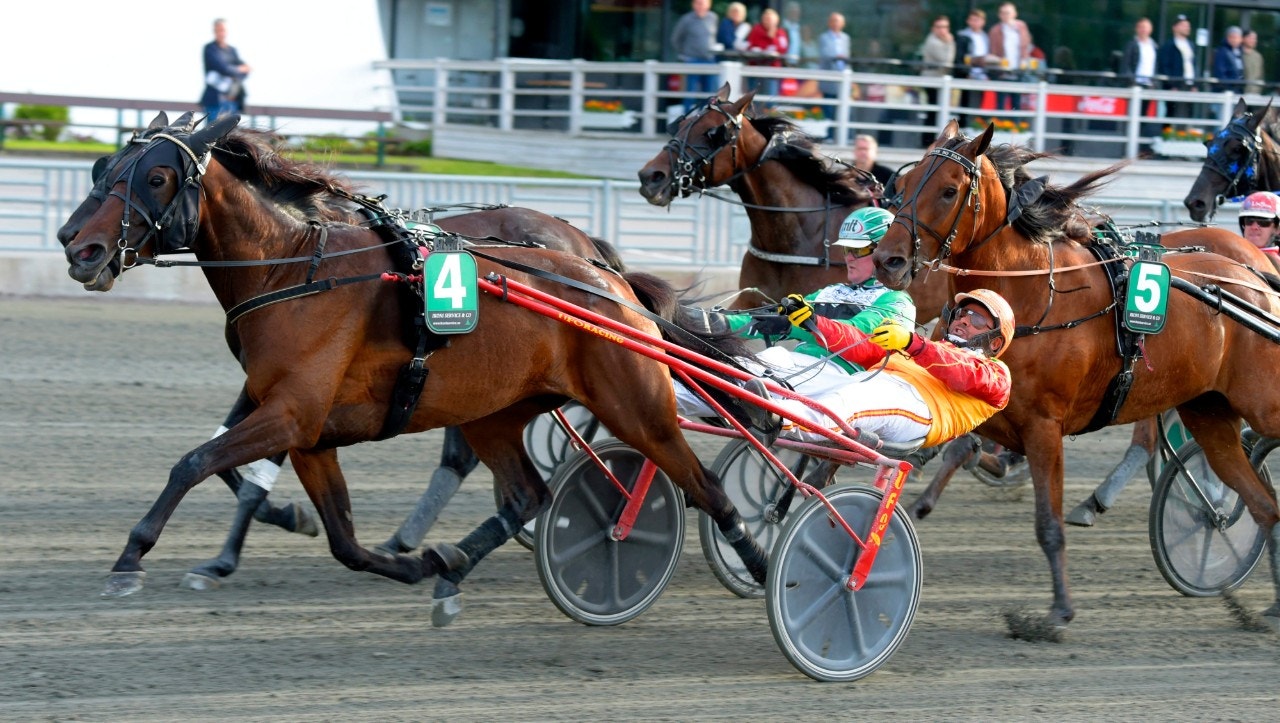 Ulitmaluna Grif vid en av sina segrar på "Valla". Foto: Martin Langels, ALN