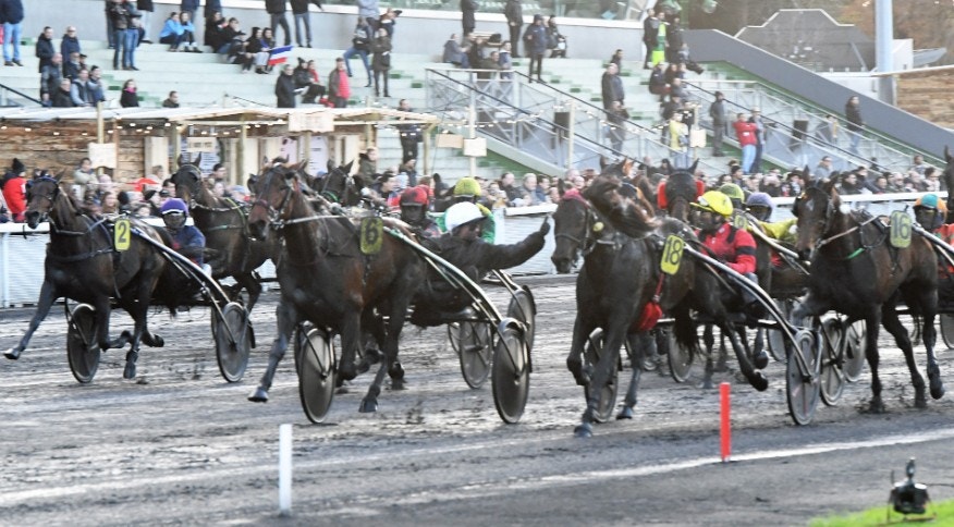 Délia du Pommereux och Franck Nivard fångar in Bold Eagle på linjen för sin andra raka i Prix du Bourbonnais. Foto: Gerard Forni, Scoop Dyga